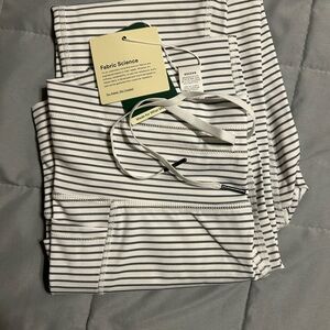 HALARA Navy and White Striped Leggings